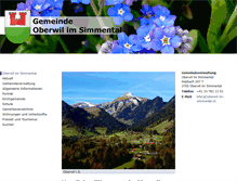 Tablet Screenshot of oberwil-im-simmental.ch
